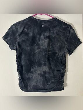 Lululemon All It Takes *Nulu Women’s Diamond Dye Black Short Sleeve Crop Tee